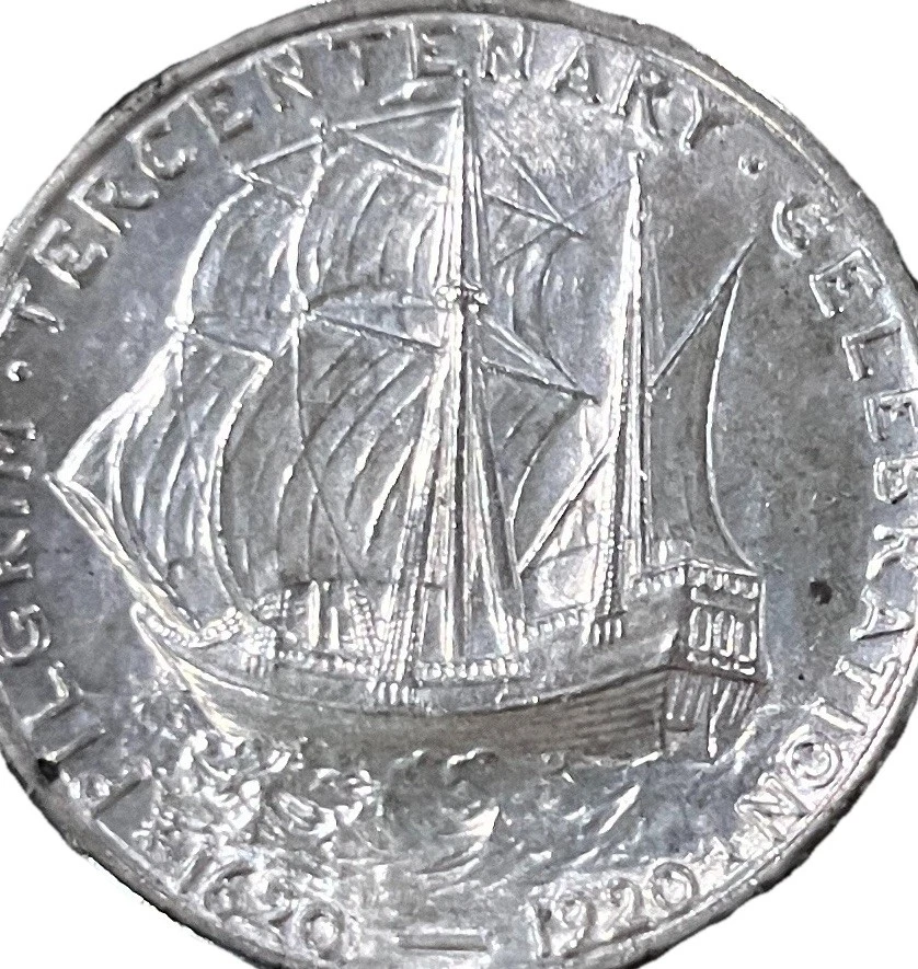 Thanksgiving Gift! 1920 PILGRIM Commemorative Silver Half Dollar.  8 Available. - Image 2 of 4