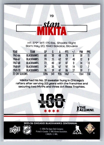 2025-26 Upper Deck Chicago Blackhawks Centennial Single Card Pick List - Picture 39 of 201