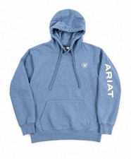 Womens Ariat Pullover Hoodie Blue XS Logo Sweatshirt Long Sleeve
