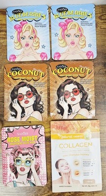 Sadoer 8pc Moisturizing Facial Mask Variety Pack Gift Blueberries Lemon Rose