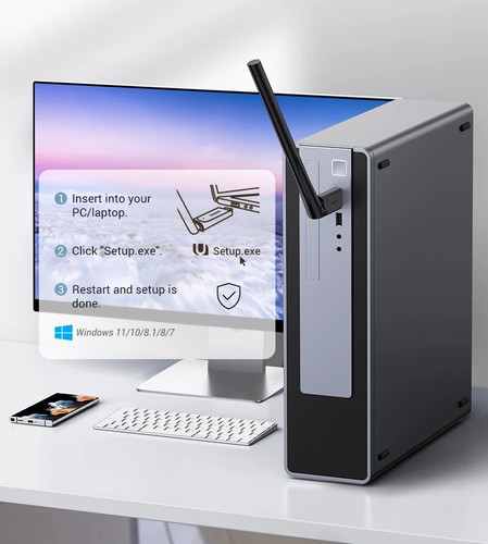 Adapter USB WiFi do PC - Bezprzewodowa karta sieciowa z anteną kompatybilna z Windows - Zdjęcie 23 z 29