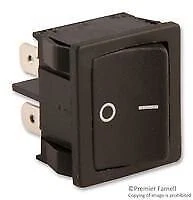 Marquardt Switch, Rocker, Dpst, 10A, 250A, Black - 1802.1108