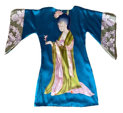 MEGHAN Los Angeles Rare Fabulous Silk Kabuki KIMONO Sleeve Tunic DRESS Medium - Picture 16 of 19
