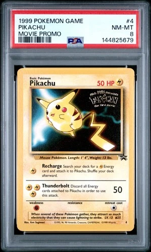 1999 POKEMON GAME MOVIE MOVIE PROMO #4 PIKACHU PSA 8