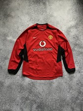 Manchester United 2002‑2004 Home Nike Long Sleeve Jersey #7 Beckham S – Vintage