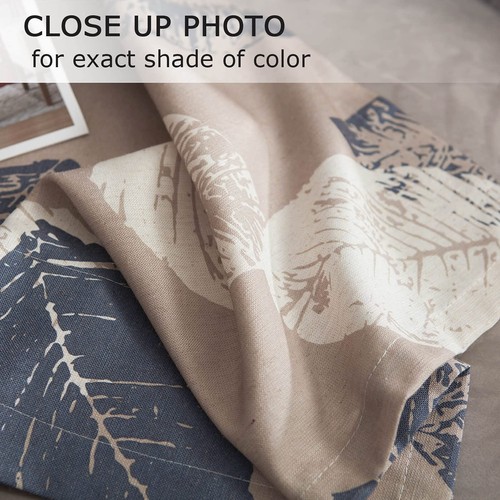Leaves Print Valance Curtains for Bedroom, Rod Pocket Faux Linen Valances for... - Picture 5 of 6