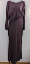New Express Date Night Boat Neck Long Sleeve Ruched Top Maxi Dress Wine Size XL 