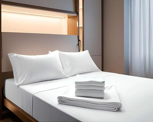 Sheets for Murphy Bed Mattress - Size Wall Bed Linen (4 Pcs Sheet Queen White