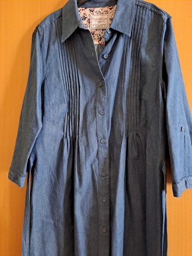 damen jeans kleid, Gr. 42, dünner Stoff, Farbe Jeans, leichte A-Form - Bild 1 von 5