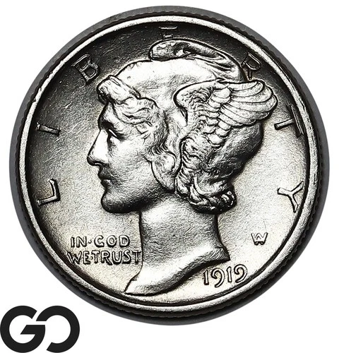 1919-D Mercury Dime, Tough Choice AU++ Better Date Denver Issue