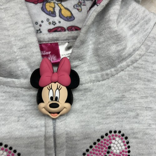 Disney Junior Minnie Mouse Full Zip Hoodie Girls Size 6 Gray - Picture 5 of 21