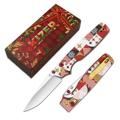 Kizer Messer Original 2 Clutch Lock Folder 14C28N Stahl G10 Christmas Edition