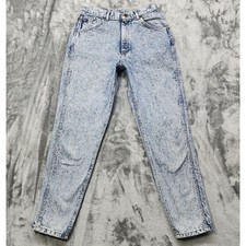 Vintage Lee Jeans Womens 11 Juniors Acid Wash High Rise Tapered Mom Denim Cotton