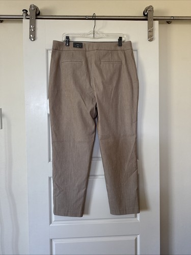 Worthington Modern Fit Slim Leg Pants Womens Size 14 Tan Pinstripe NWT - Picture 5 of 16