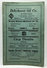 Old KS. Vintage 1948 Brazilton, Kansas Telephone Directory Phone Book