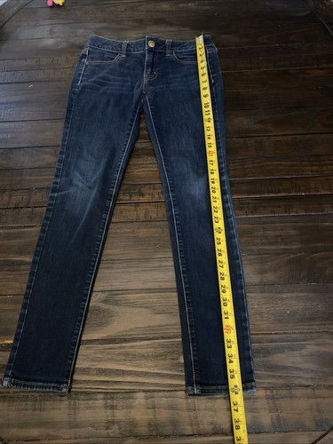 Leggings jeans denim blu American Eagle donna jeggings taglia 2 vita bassa - Foto 15 di 20