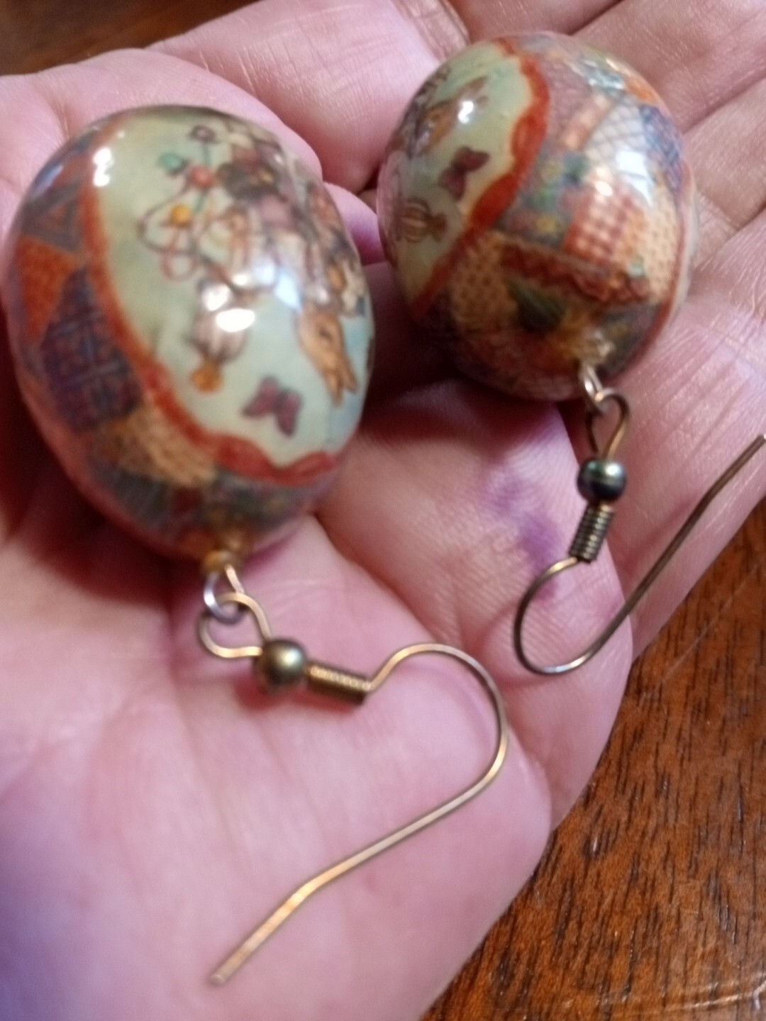 Vintage EASTER EGGS,patchwork UNIQUE paper-mache … - image 7