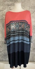 Free People Coral Navy Steppin Out Printed Shift Dress M