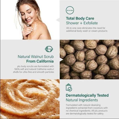 PLU Body Scrub Original 200g #Rosmemary Herb Body Exfoliator Walnut-shell powder - 第 6/22 張圖片