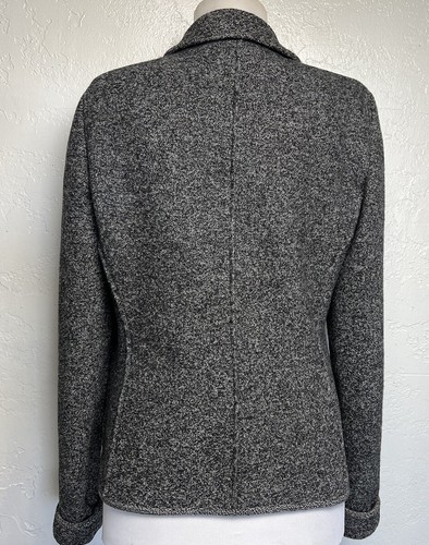 Strenesse Wool 1 Button Sweater Blazer Jacket Sz 6 Gray Pockets Gabriele Strehle - Picture 6 of 11