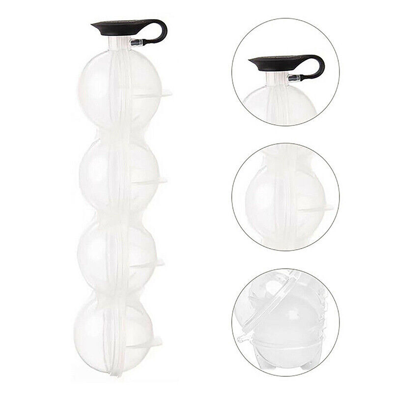 2x 4 Large Ice Ball Maker Cube Tray Big Silicone Mold Sphere Whiskey Round Mould eBay