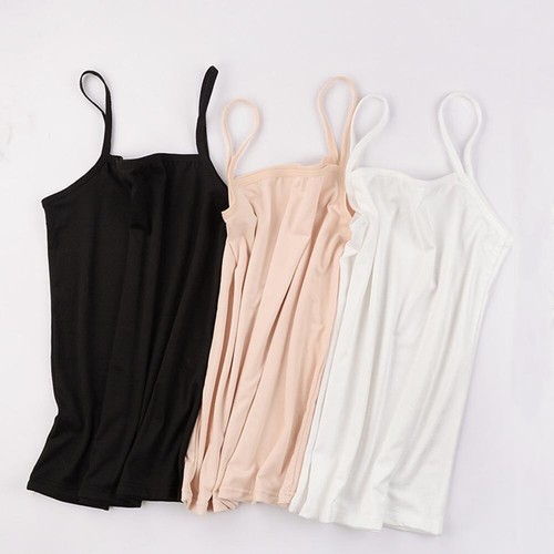 Women Camisole Vest Tank Tops Plain Sleeveless Cotton Stretch Strappy Casual