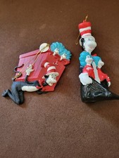 Dr. Seuss' The Cat in the Hat Ornament lot of 2 Official Movie Merchandise