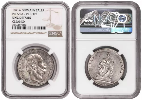 i-650249 German States Prussia Thaler 1871 A. NGC UNC Details