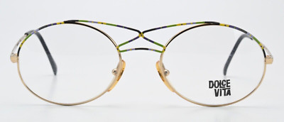 DOLCE VITA CASANOVA Brille LC18 C04 52/20  Vintage Gold Oval Kunstvoller Steg M