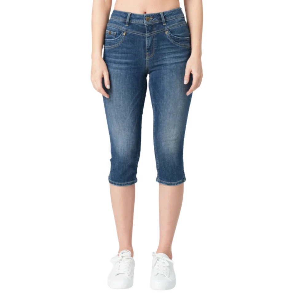 Женские джинсы M.O.D Capri Rea с высоким подъемом темно-синие эластичные - Изображение 2 из 4