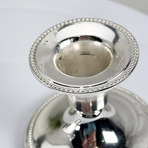 Pair Silver Plated Candlestick Holders EP on Zinc Made in England Vintage - Picture 14 of 24