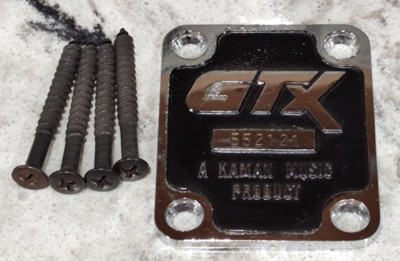 APPLAUSE GTX 23 by KAMAN GUITAR NECK PLATE - CHROME VINTAGE PART with SCREWS