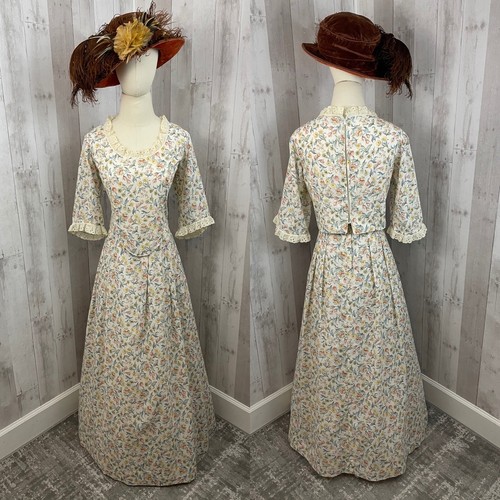 Vintage 1970s Colonial Pioneer Civil War Costume 2pc Corset/Skirt Dress S/M - Picture 4 of 21