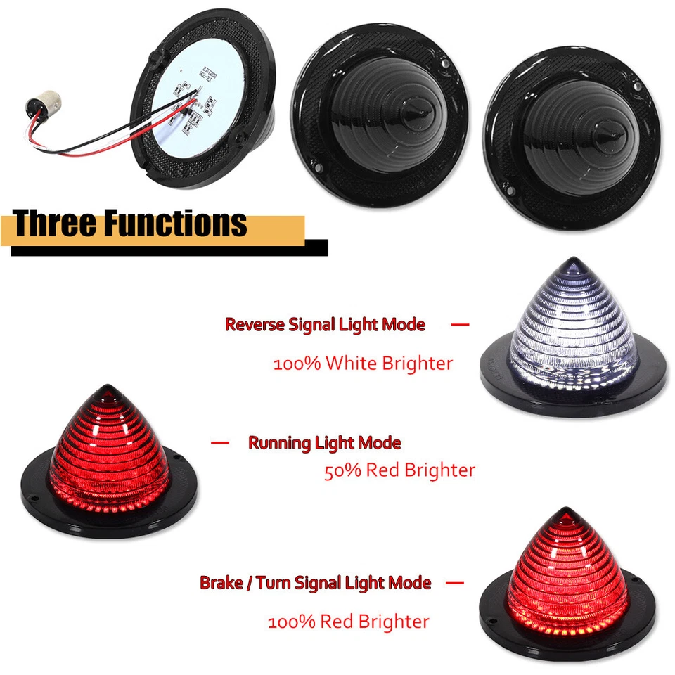 Luces traseras LED rojas ahumadas traseras y de respaldo 60-61 Impala Bel Air Biscayne El Camino Foto 2 de 4