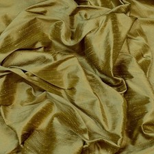 Iridescent Olive Gold Dupioni 100 Silk Fabric, 54" Wide, By The Yard S-255