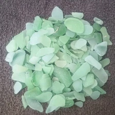 BEACH SEA GLASS SURF TUMBLED SEAFOAM LOT OVER 400 PIECES 2 LBS