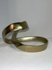 Gold Leaf Mid-Century Modern Iron Ribbon Sculpture