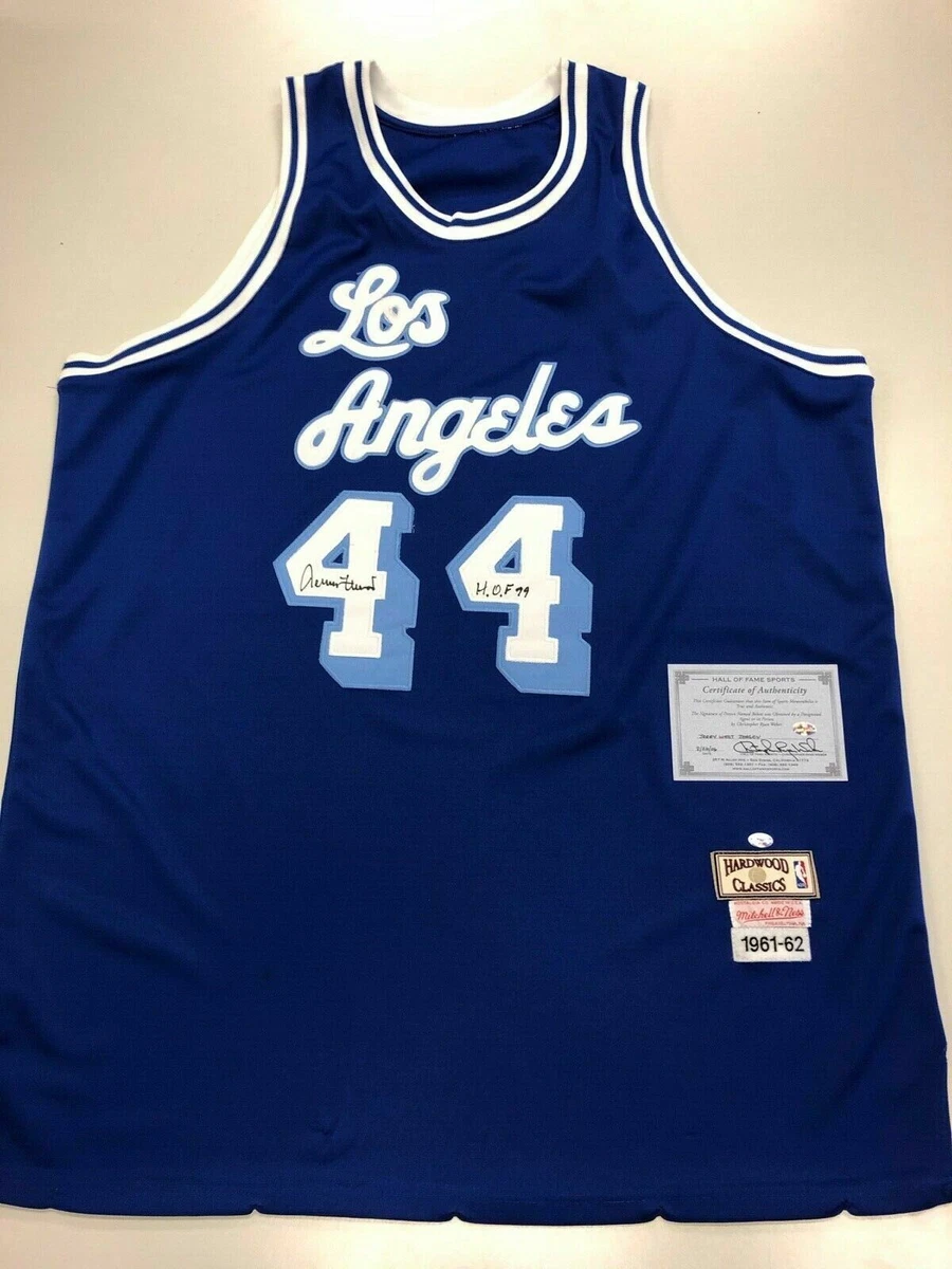 Men 44 Jerry West Jersey Blue Los Angeles Lakers Jersey Authentic