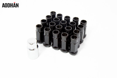 Aodhan XT51 14x1.5mm Extended Open Lug nuts (Black Set of 20PC w/Key) 51mm
