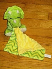 Walgreens Green Yellow Minky Chevron Triceratops/Dinosaur Security Blanket/Lovey