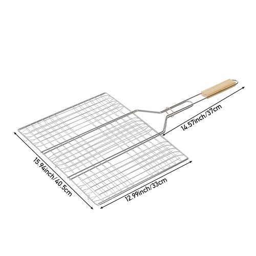 Barbecue Grilling Basket Folding Stainless Steel BBQ Grill Food Holder w/ Handle - Picture 23 of 23