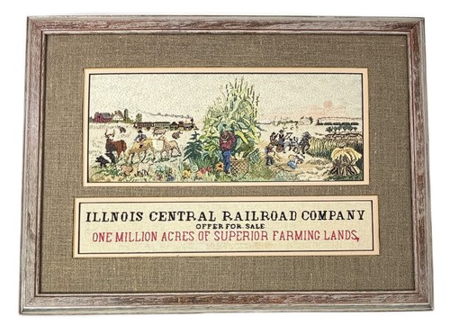 Imagen artística de punta de aguja de Illinois Central Railroad Company tierras de cultivo de colección 1991