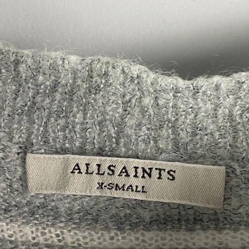 All Saints Misty Crew Striped Sweater Size XS Gray White Striped Boat Neck - Picture 4 of 11