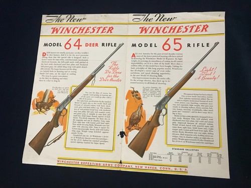 Rare ancienne brochure Winchester model 64 rifle - Bild 2 von 3