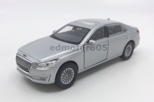 Hyundai GENESIS G90 1:34-1:39 coche fundido a presión plata negro azul colección nuevo - Imagen 4 de 4