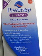 PowerStep SlimTech 3/4 Relieves Heel & Arch Discomfort Women's 6-6 1/2 size