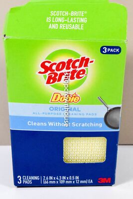 Cleans Without Scratchin3M Scotch Brite Dobie Original Scrub Sponges 3 pack