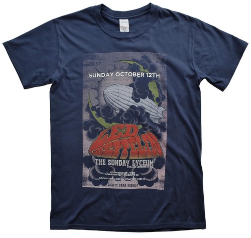 Camiseta Led Zeppelin Flyer de Concierto Oficial Londres 1969 Live Nueva Azul L XL - Imagen 14 de 19