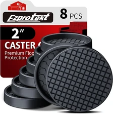 Ezprotekt 2” Non Slip Furniture Pads Coasters for Hardwoods Floors, 8 Pcs round 