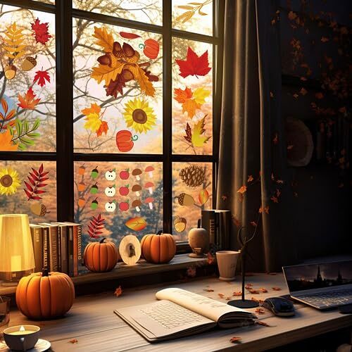 Fall Window Clings for Glass Thanksgiving Fall Thanksgiving Window Clings - Picture 7 of 7